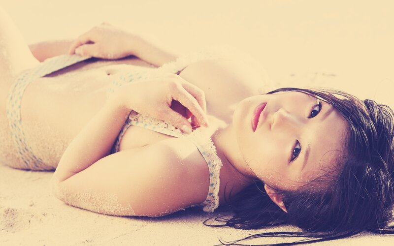 woman in bikini on beach