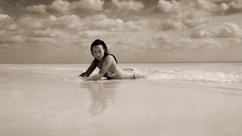 woman in bikini on beach