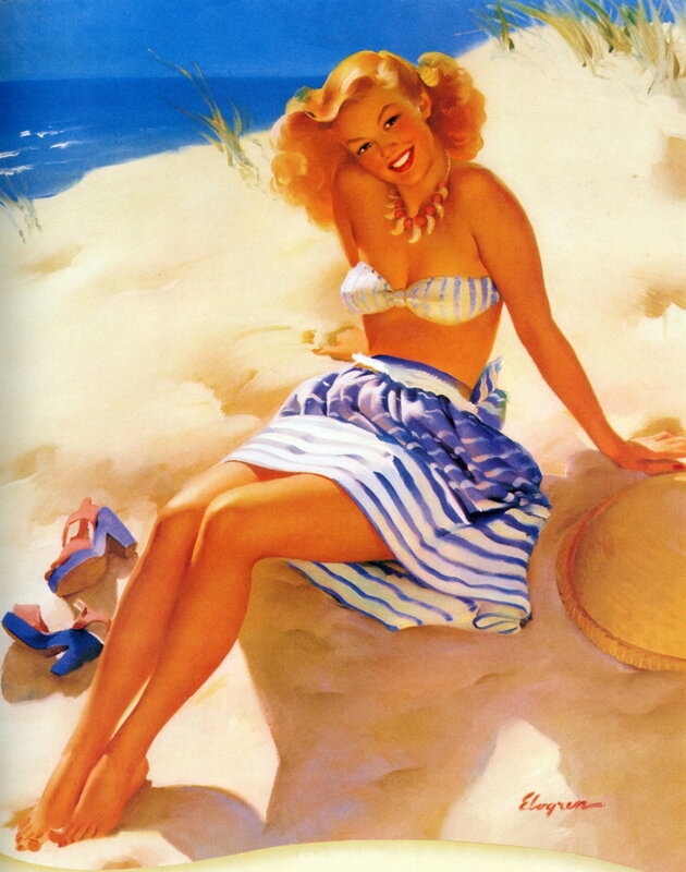 Woman in bikini on beach