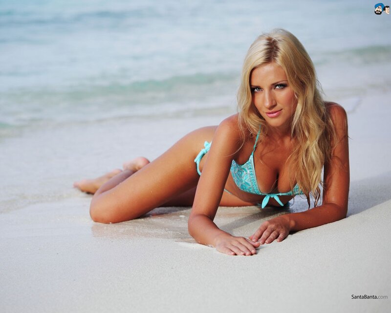 Woman in bikini on beach