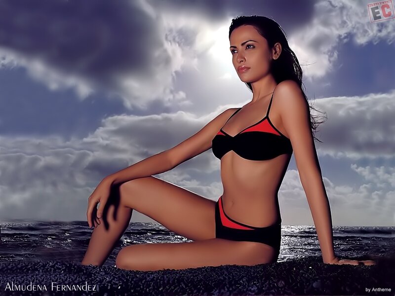 Woman in bikini on beach