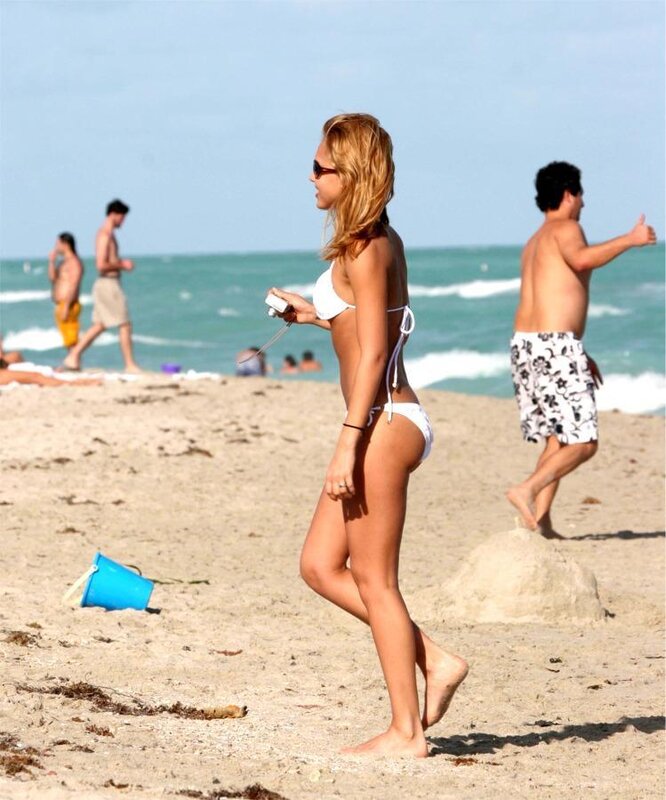 Woman in bikini on beach