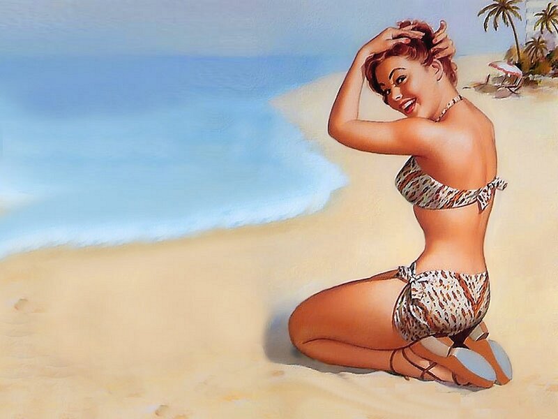 Woman in bikini on beach