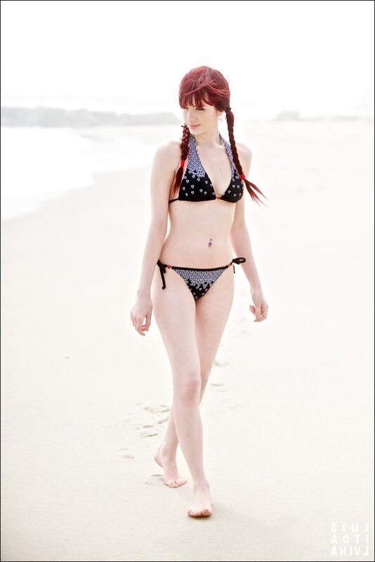 woman in bikini on beach