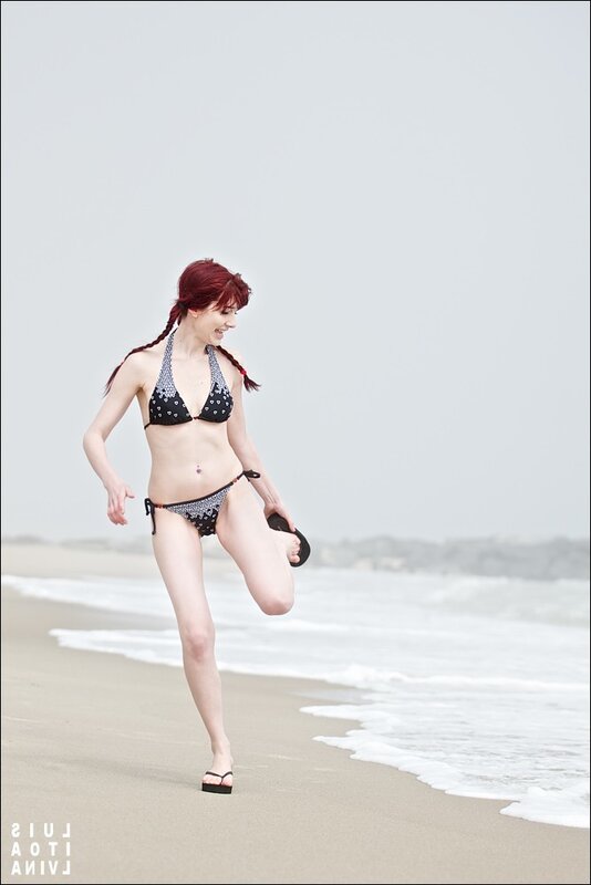 Woman in bikini on beach