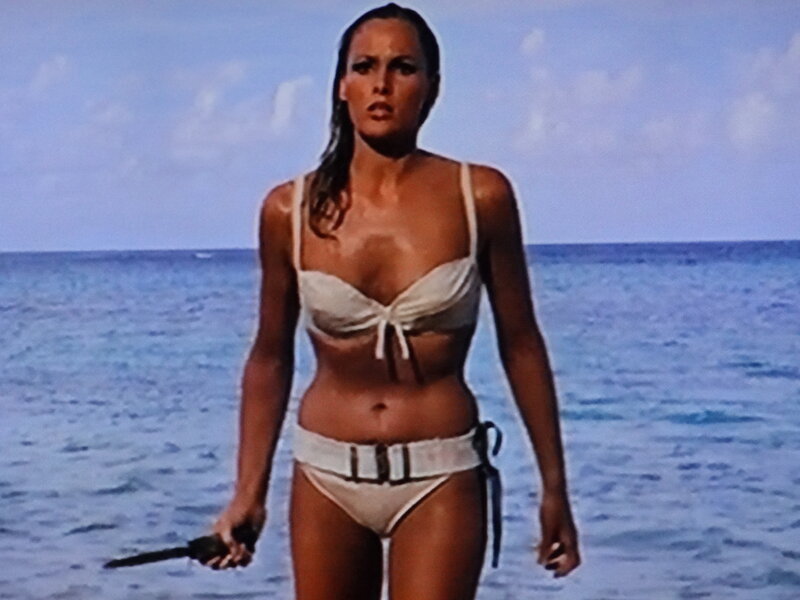 Woman in Bikini on Beach — Blue, Dramatic, Afternoon, Photograph, Ocean, Knife
