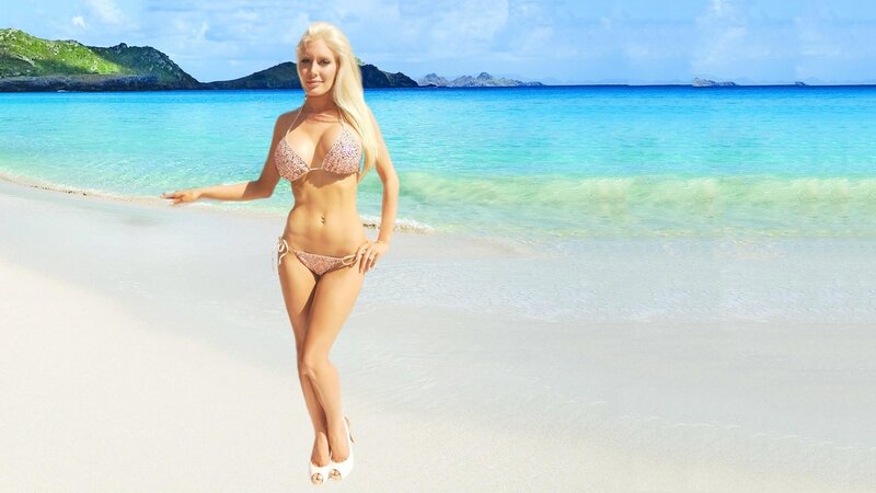 Woman in Bikini on Beach — Blue, Serene, Afternoon, Photograph, Ocean, Islands