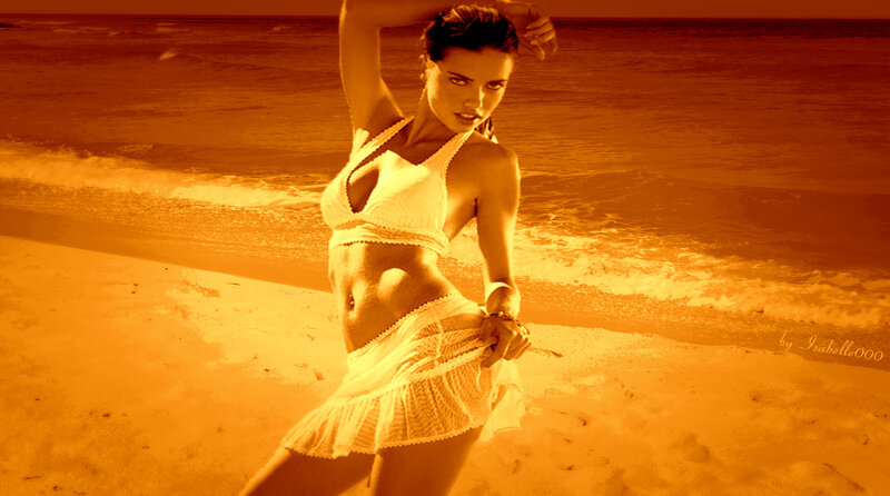 Woman in Bikini on Beach — Orange, Dramatic, Sunset, Photograph, Ocean, Sand