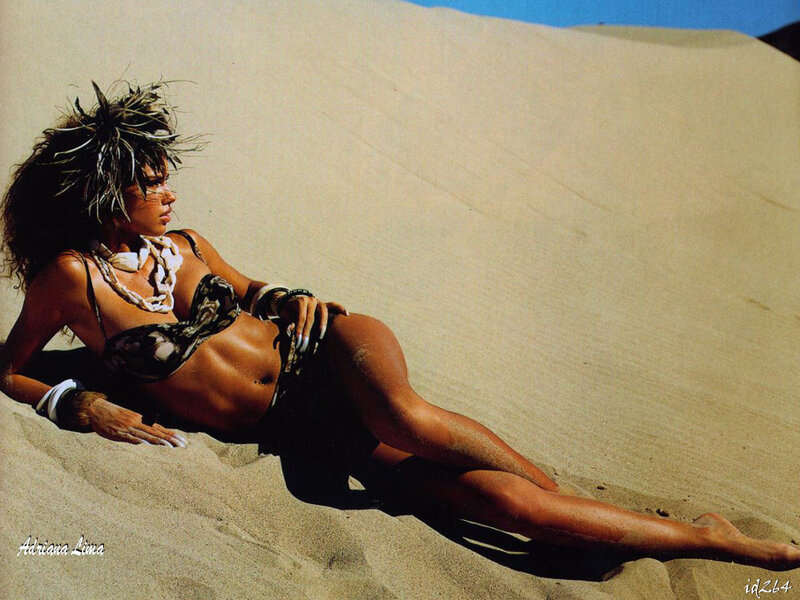 Woman in Bikini on Sand — Brown