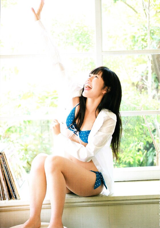 Woman in Bikini on Windowsill — Blue