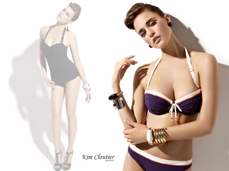 Woman in Bikini — Purple, Confident, Photograph, Bracelets
