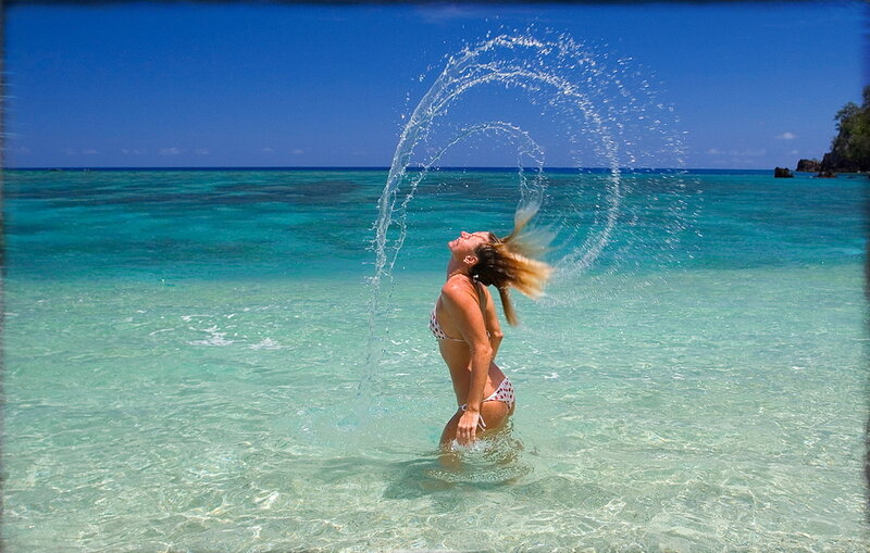 Woman in Bikini Shaking Head
