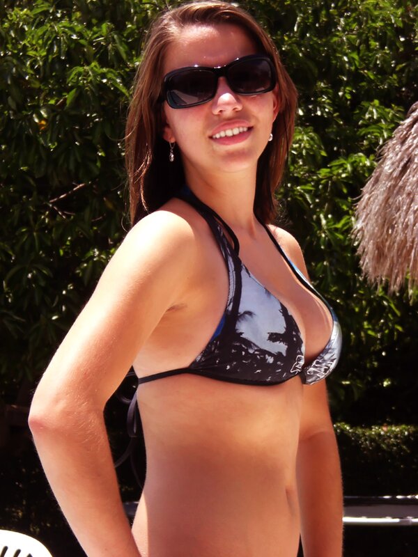 woman in bikini smiling
