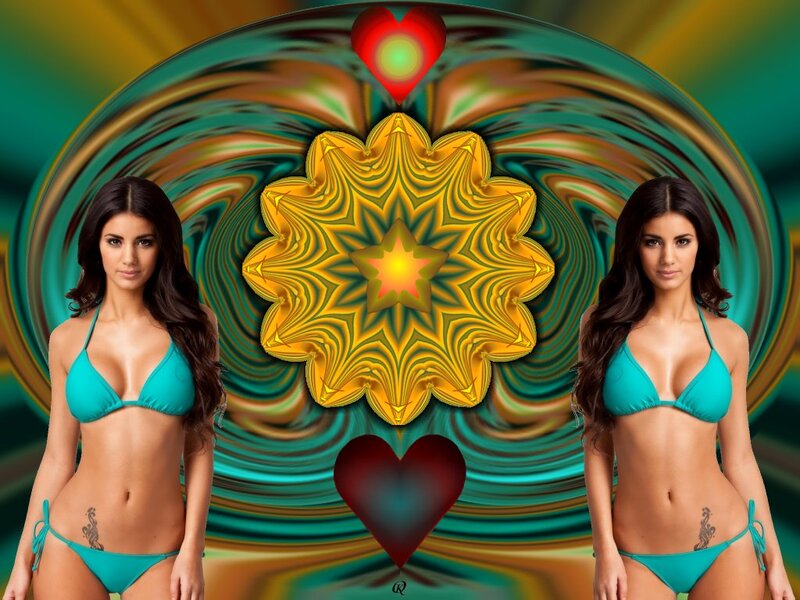 Woman in Bikini — Teal, Hypnotic