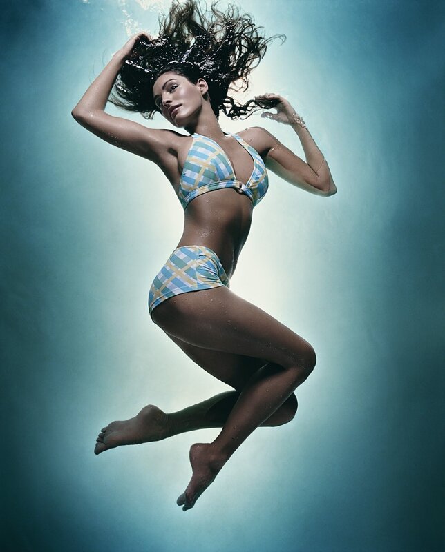 woman in bikini underwater