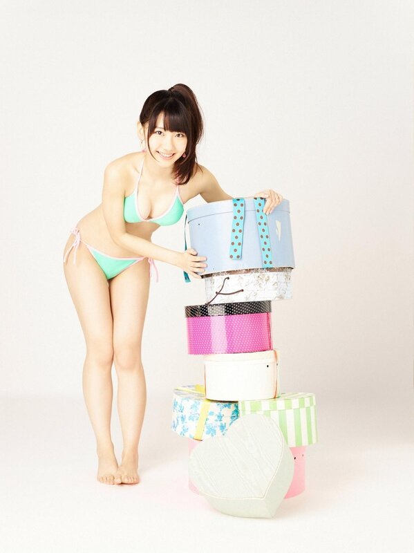 Woman in Bikini with Boxes