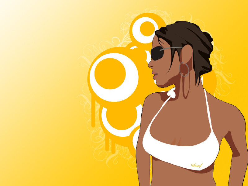 woman in bikini with sunglasses