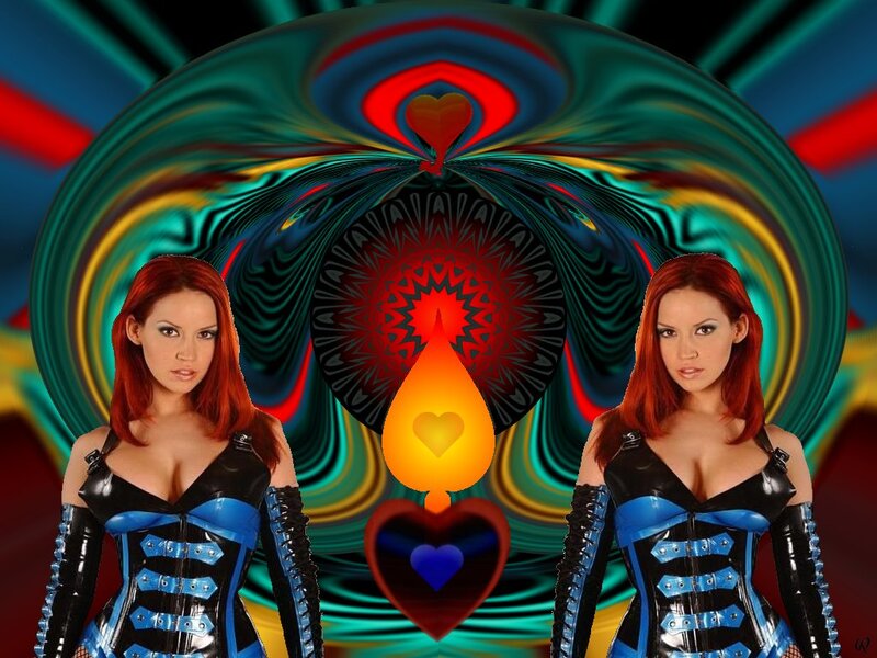 Woman in Black and Blue Corset — Dramatic