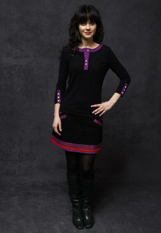 woman in black and purple dress