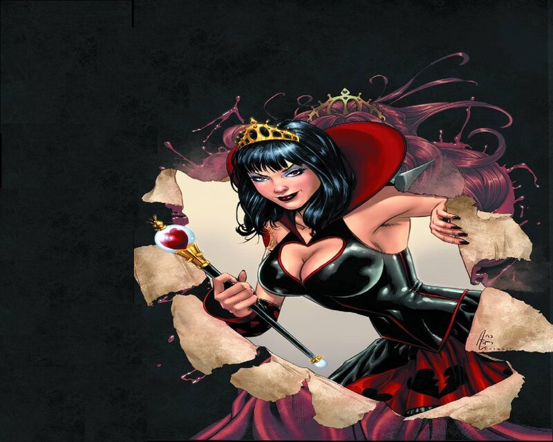 Woman in Black and Red Dress — Dramatic, Comic