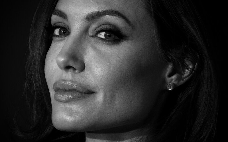Woman in Black and White — Dramatic, Photograph, Earring, Hair