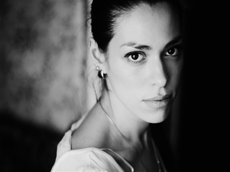 Woman in Black and White — Dramatic, Photograph, Earring, Necklace