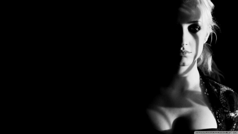 Woman in Black and White — Dramatic, Photograph, Lighting, Hair
