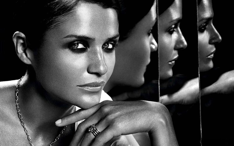 Woman in Black and White — Dramatic, Photograph, Necklace