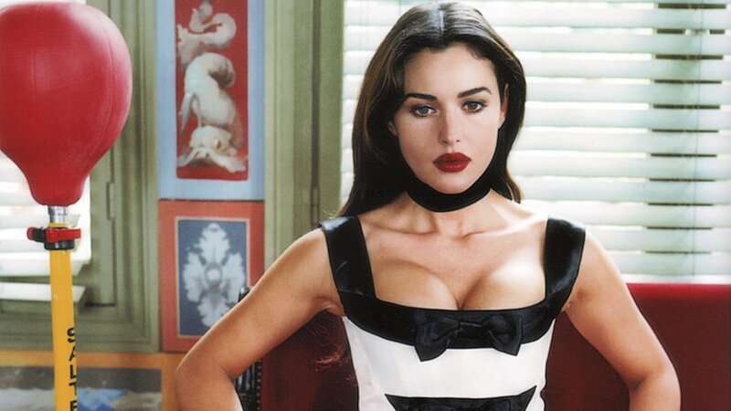 woman in black and white dress