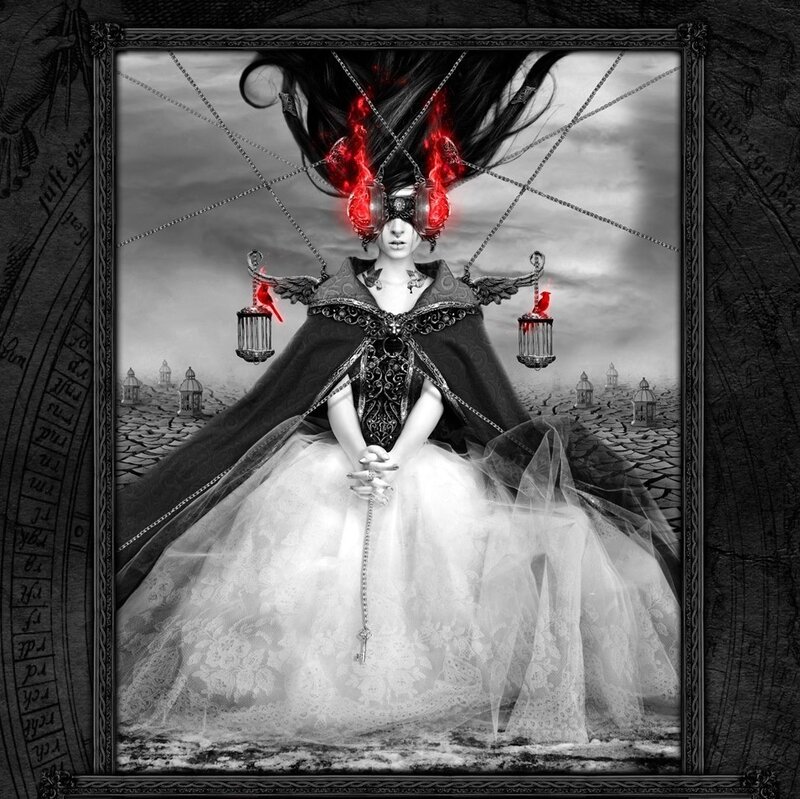 Woman in Black and White Dress — Dramatic, Digital Art