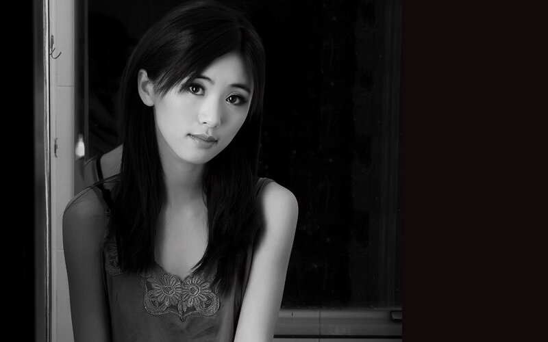 woman in black and white portrait