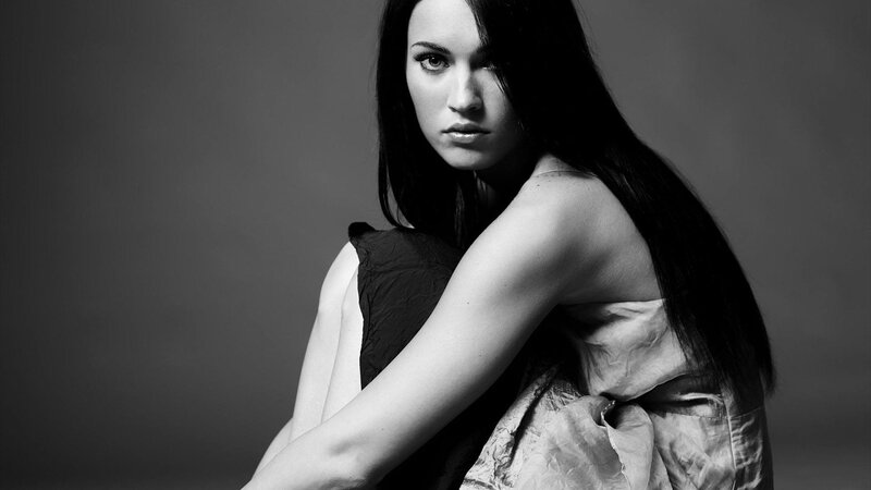 woman in black and white portrait