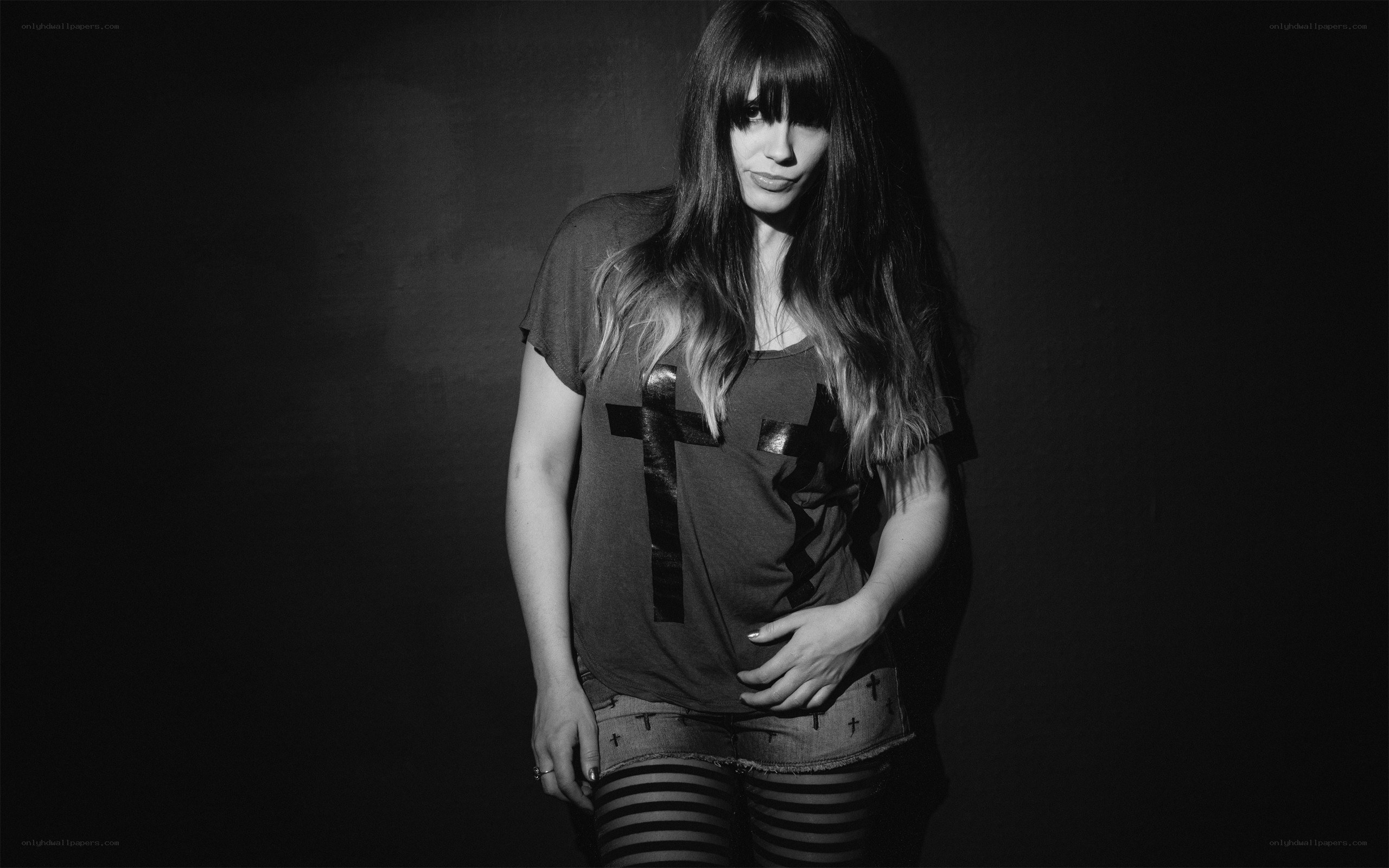 woman in black and white portrait