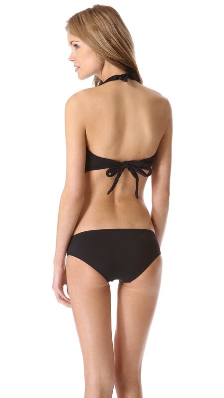 woman in black bikini