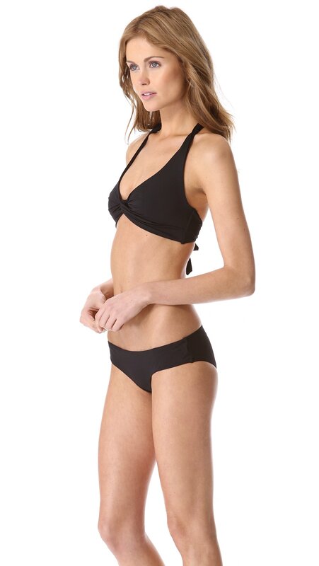 woman in black bikini