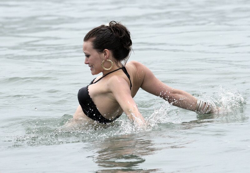 woman in black bikini at beach