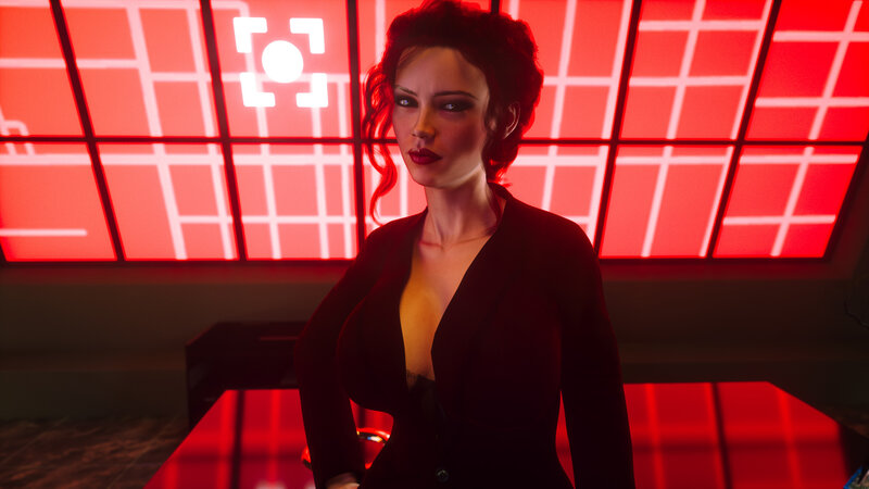 Woman in Black Blazer — Red, Dramatic, 3d Render