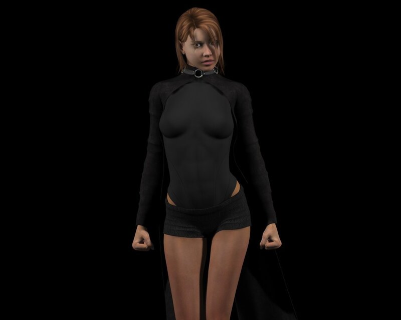 woman in black bodysuit