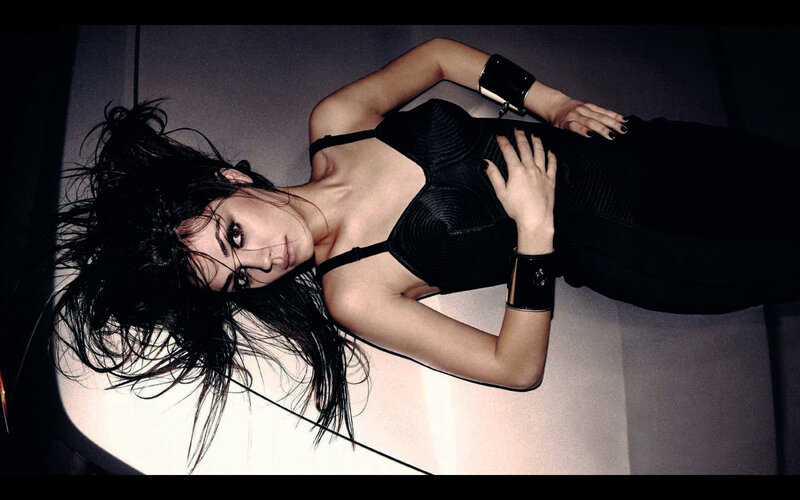 Woman in Black Bodysuit — Dramatic, Photograph, Black Dress