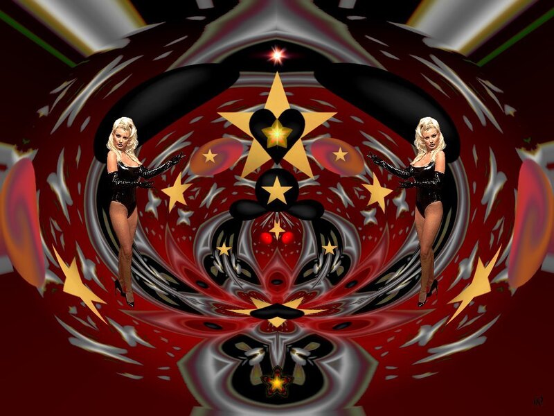 Woman in Black Bodysuit — Red, Dramatic, Surreal