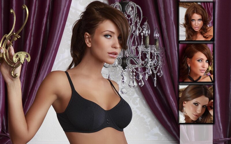 woman in black bra