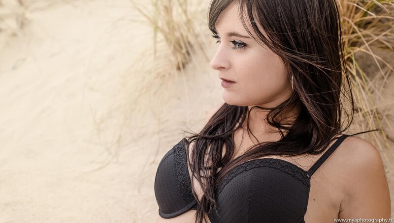 woman in black bra on beach