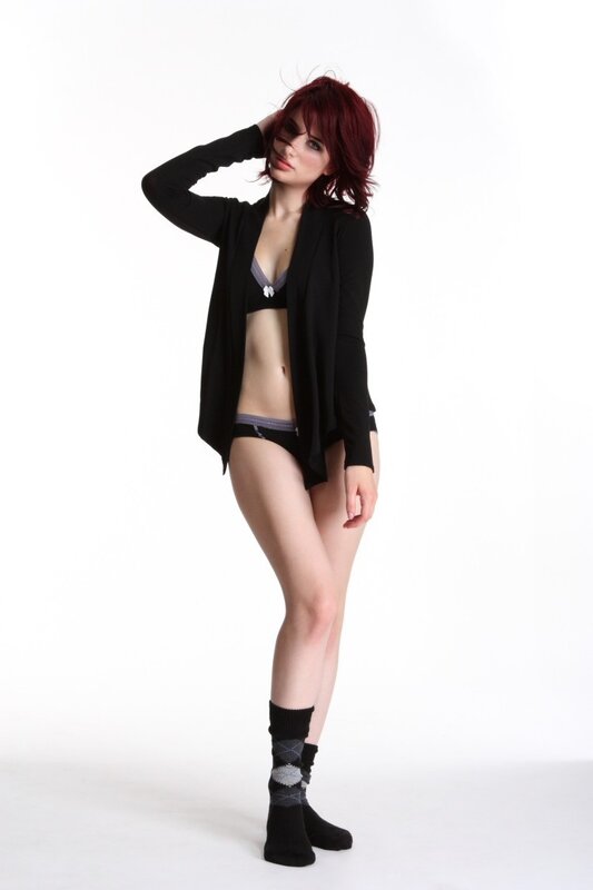 woman in black cardigan