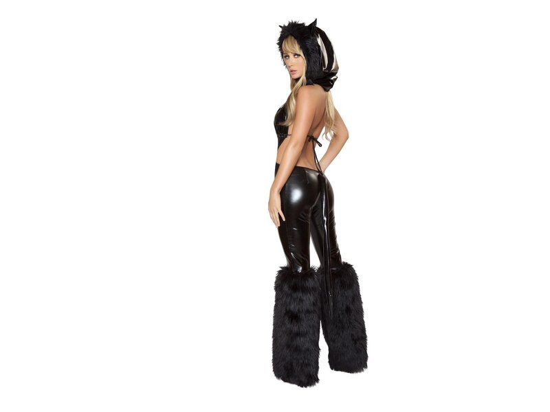 woman in black cat costume