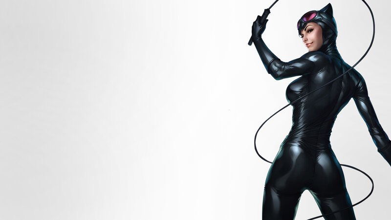 Woman in Black Catsuit — Confident