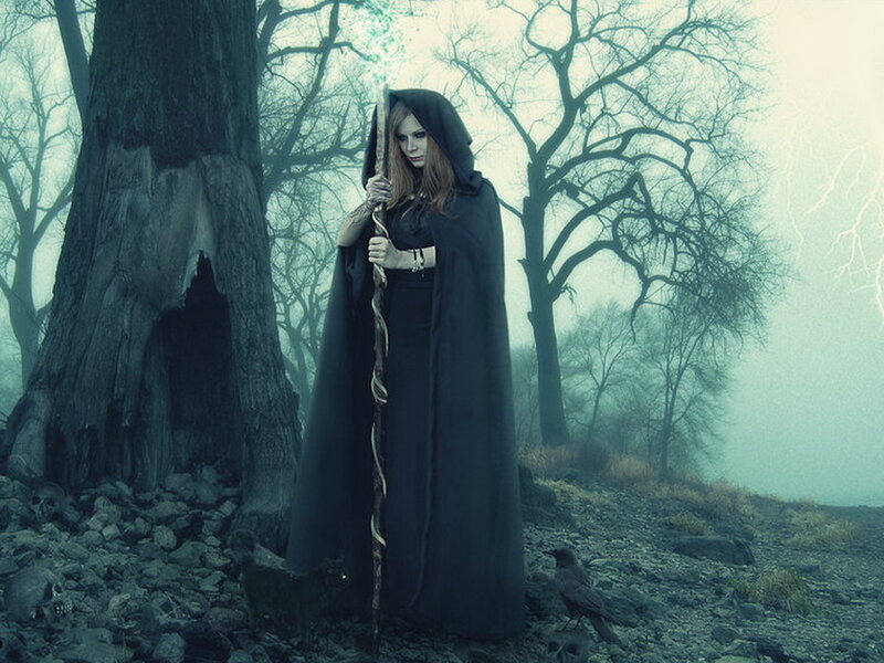 Woman in Black Cloak — Dark, Mysterious