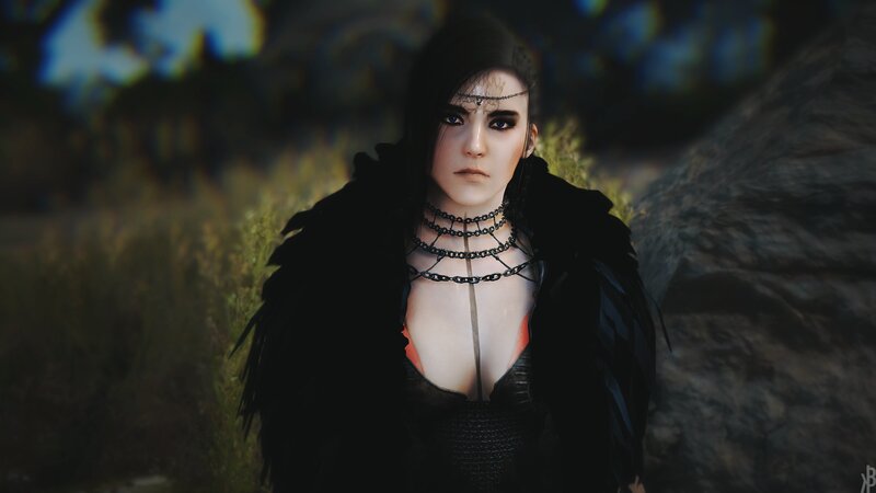 Woman in Black Cloak — Dramatic, Digital Art, Chains