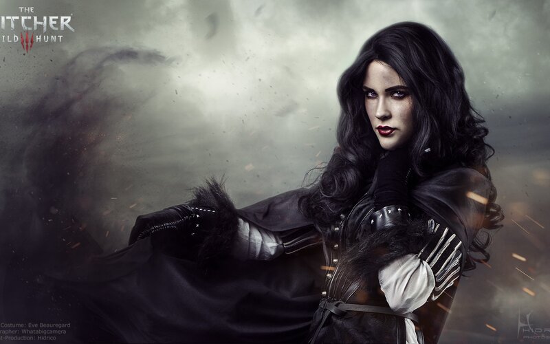 Woman in Black Cloak — Dramatic, Digital Art, Dark Clouds
