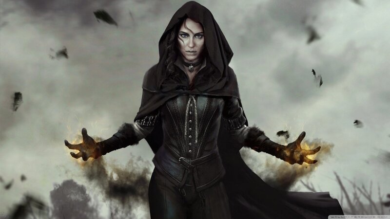Woman in Black Cloak — Dramatic, Digital Art, Magic, Birds