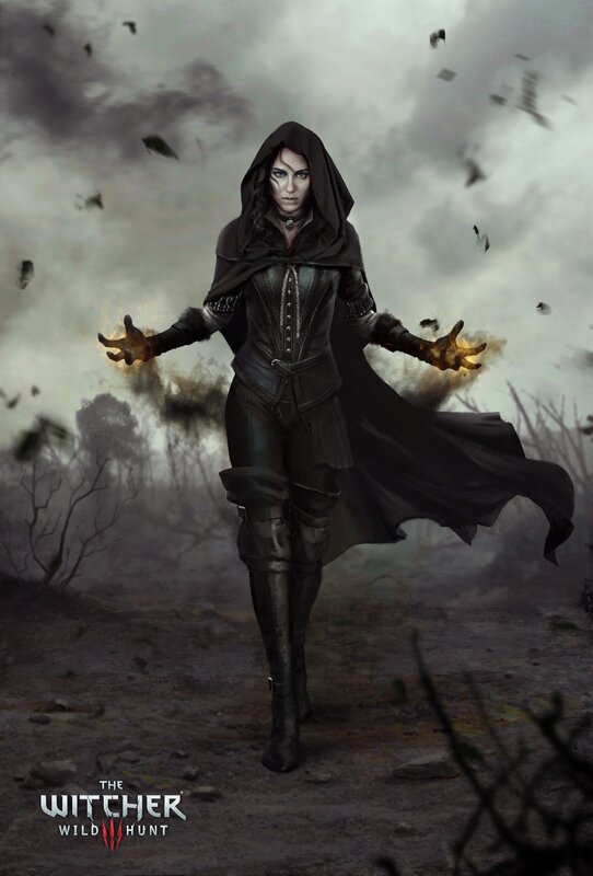 Woman in Black Cloak — Dramatic, Digital Art, Magic